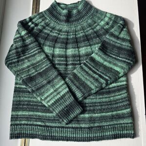 KNOX ROSE Pullover Tunic Sweater Women M Green Ombre Striped Long Sleeves